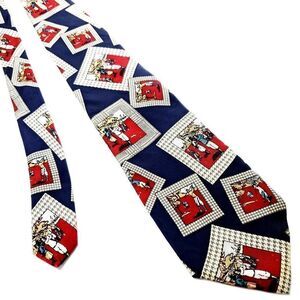 Pierre Cardin‎ Blue Silk Tie Woven Graphic